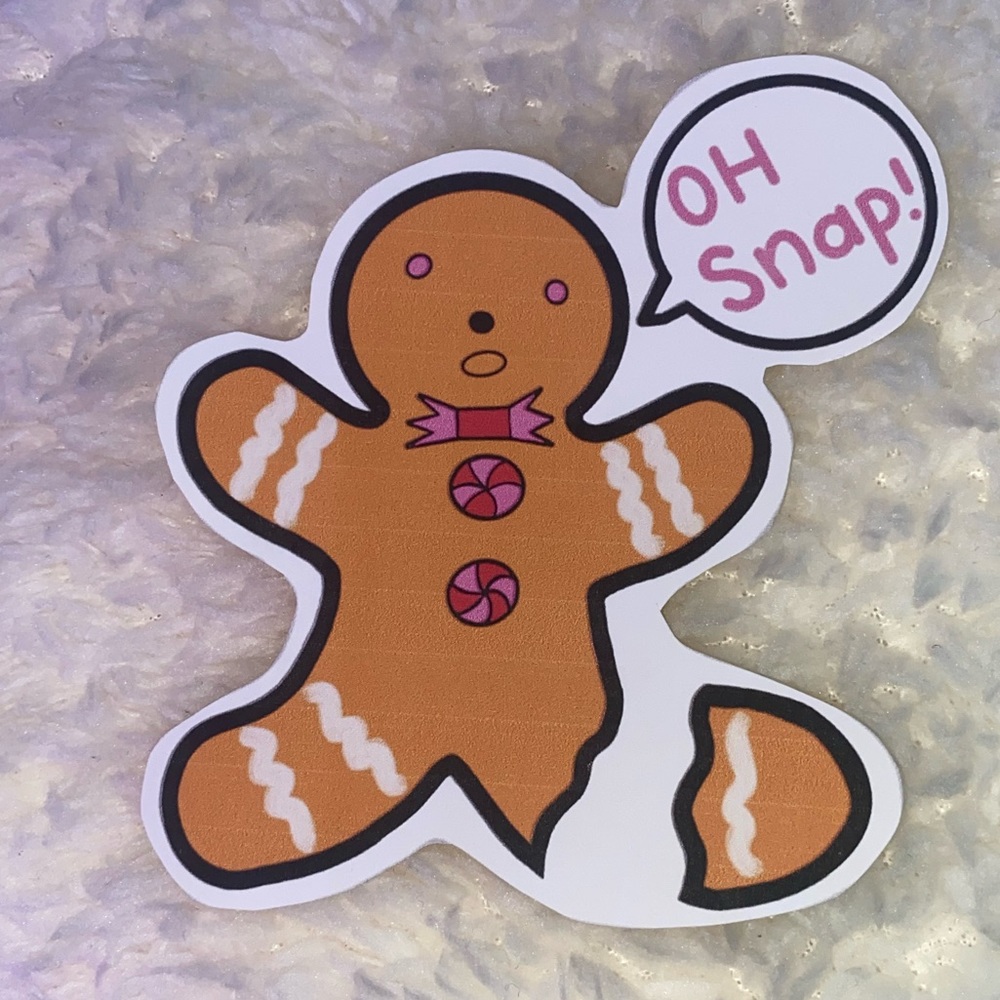 Oh snap! Gingerbread man sticker
